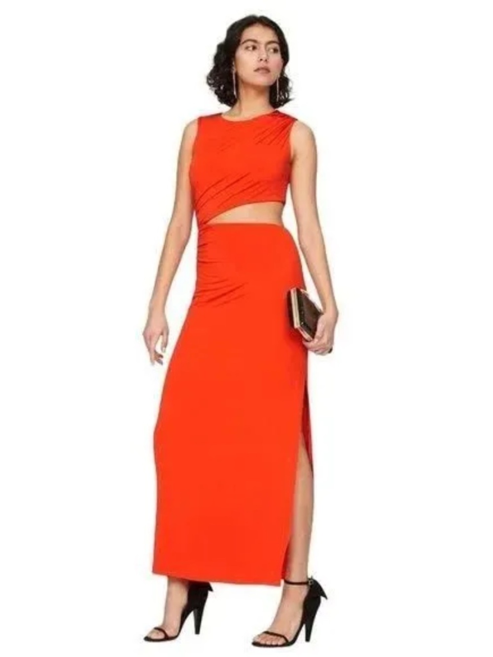 ATLEIN Collective Orange Cutout Maxi Dress Size M
